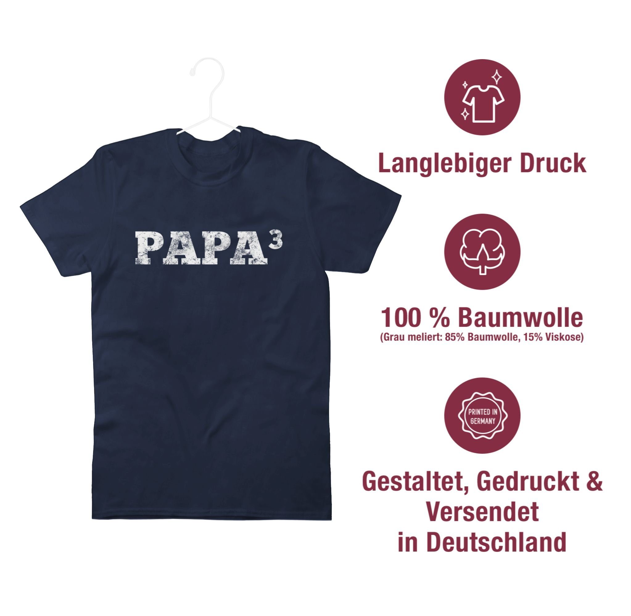 Navy Shirtracer 1 T-Shirt Vatertag Papa für Blau 3-Fach 3 I Papa Kinder Geschenk