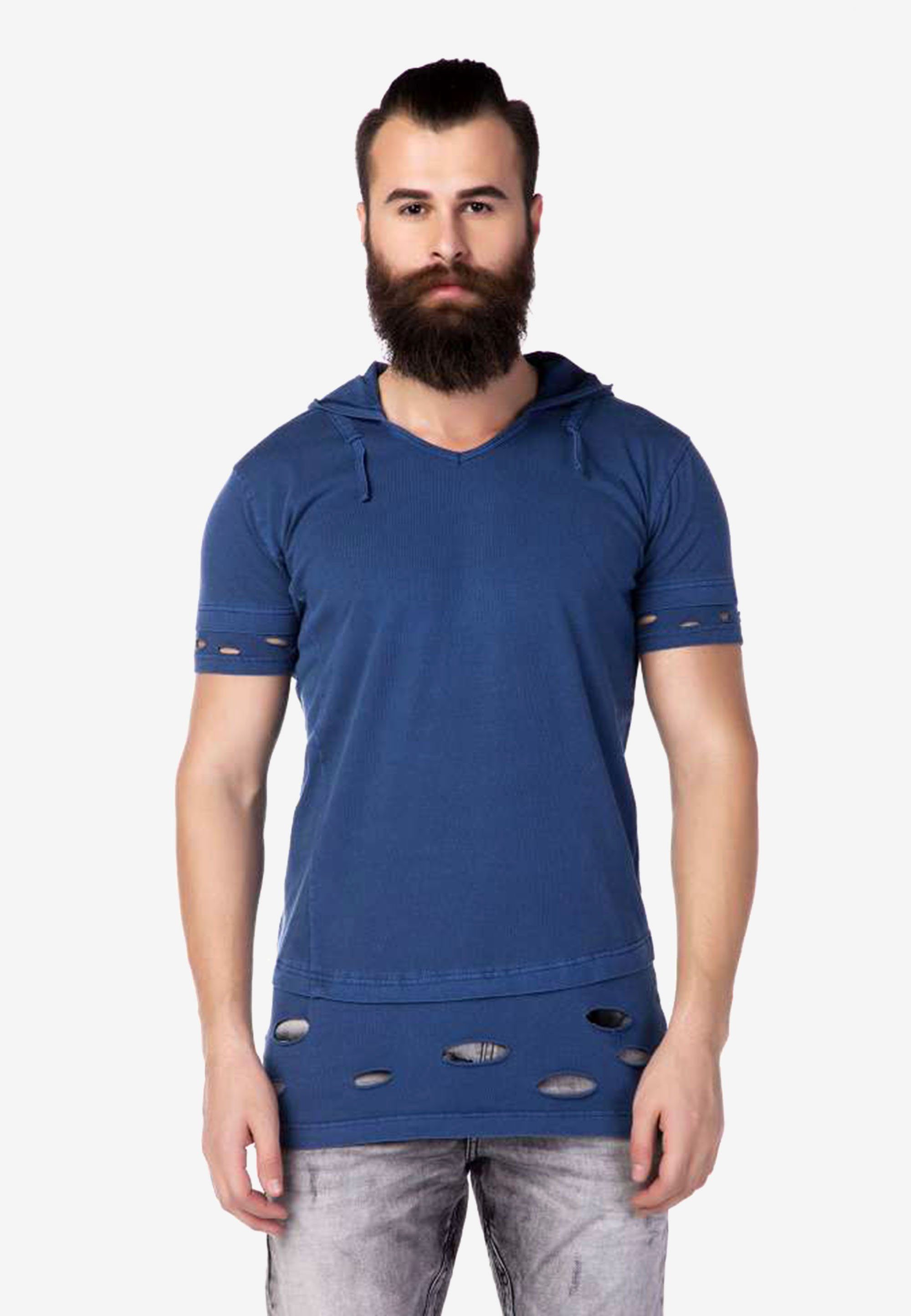 & T-Shirt Kapuze Baxx mit lässiger indigo Cipo