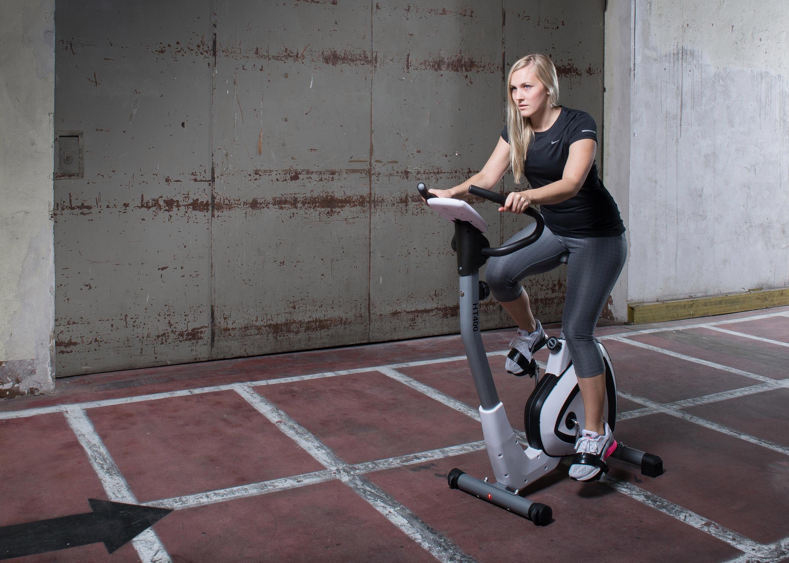 MOTIVE FITNESS by U.N.O. Heimtrainer HT 400 (mit/ohne Unterlegmatte), 120 kg max. Benutzergewicht, Fahrrad, 8 Widerstandsstufen