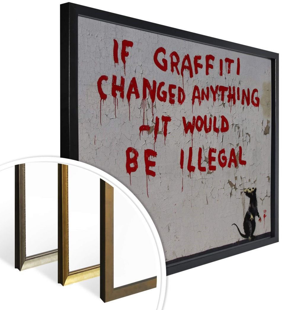 Wall-Art Poster »Straßenkunst If graffiti changed anything«, Graffiti (1 Stück), Poster, Wandbild, Bild, Wandposter-kaufen