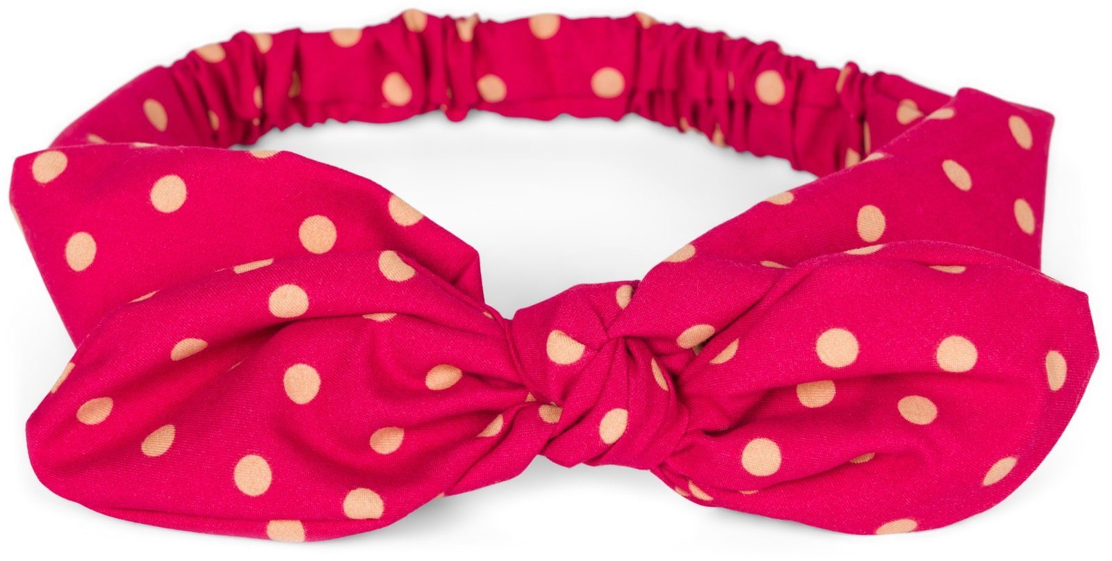 styleBREAKER Haarband, 1-tlg., Haarband mit Punkte Muster und Schleife Rot-Beige
