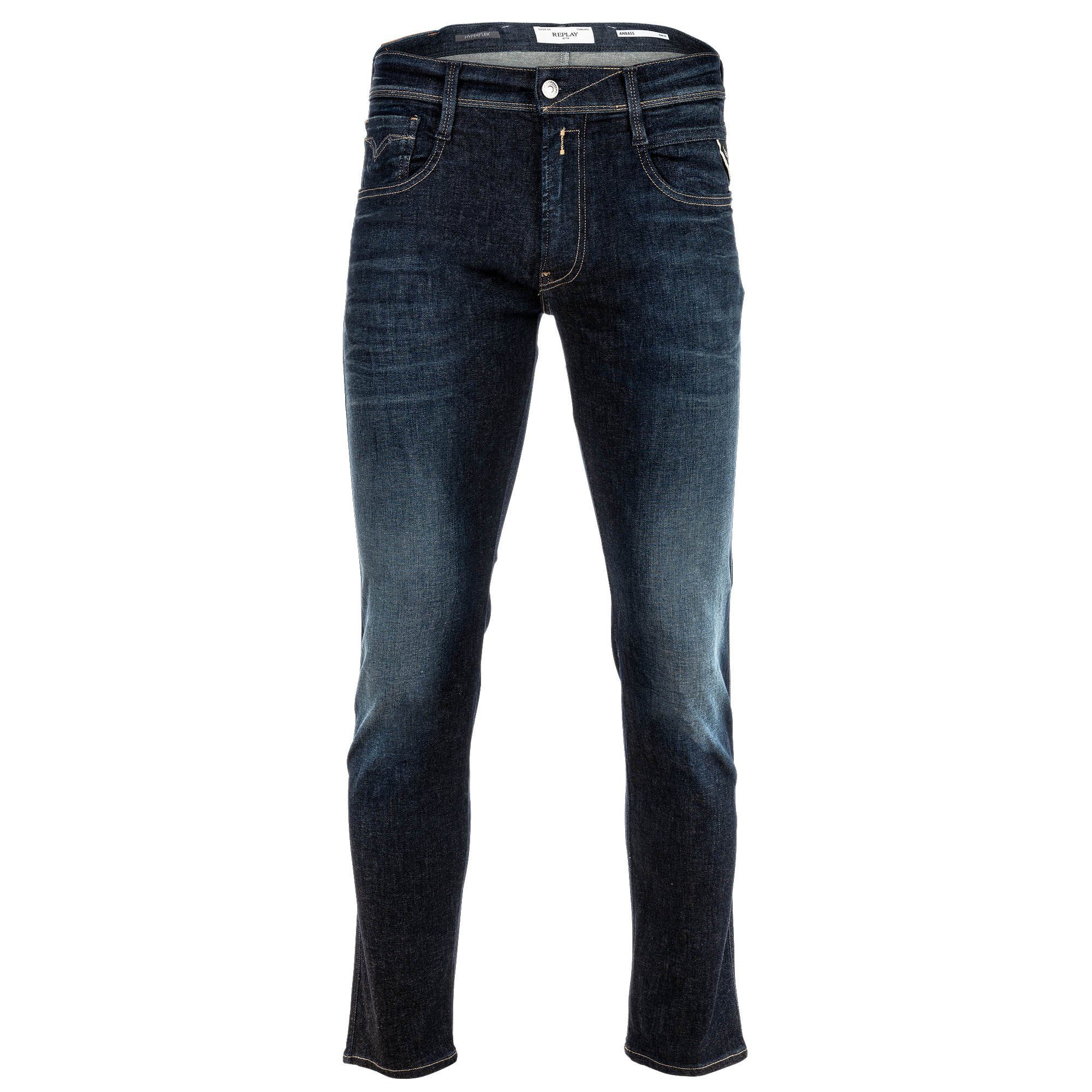 Replay Regular-fit-Jeans Herren Jeans Baumwolle Hyperflex ANBASS günstig online kaufen