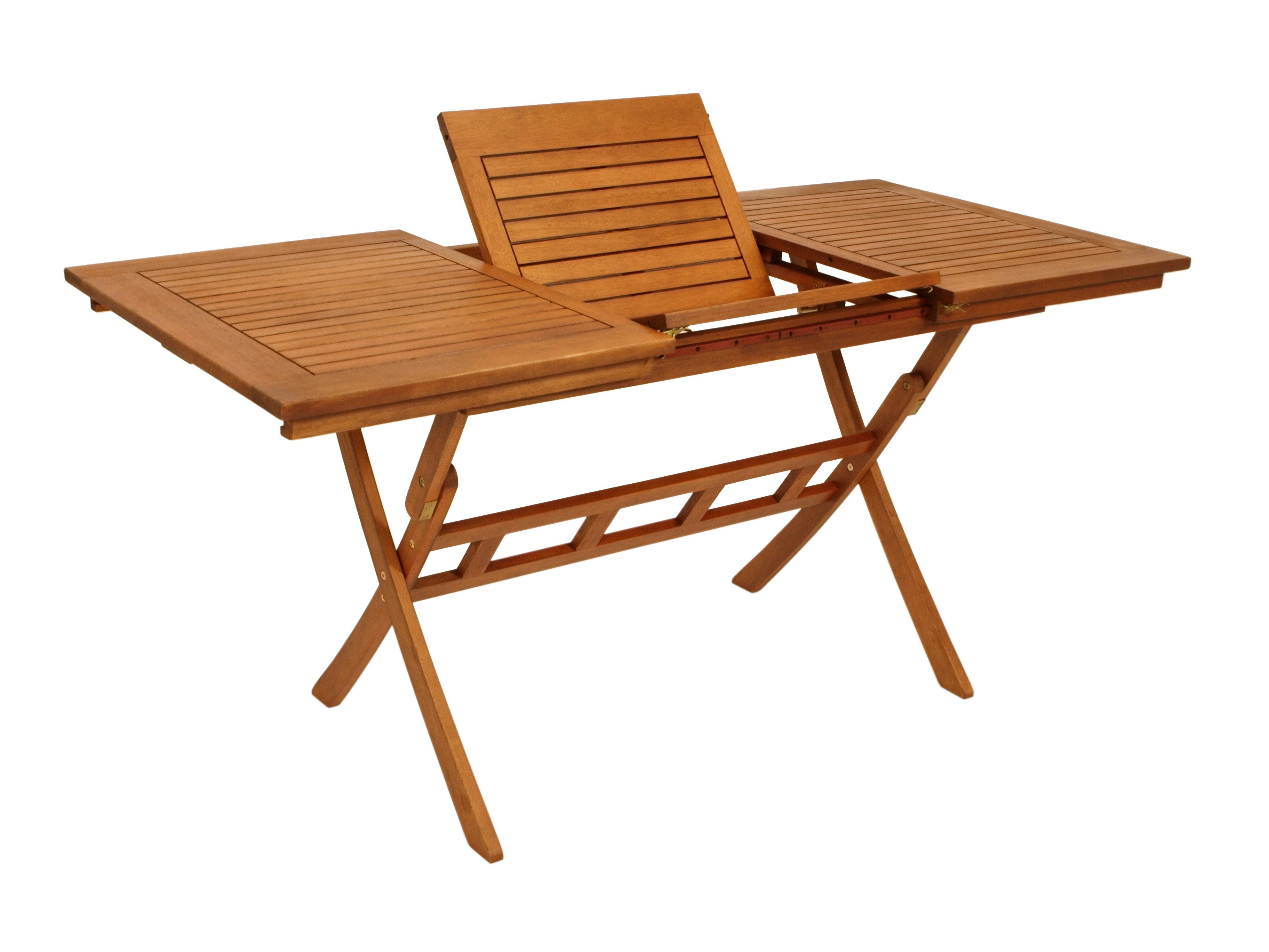 DEGAMO Gartentisch LAGO, 110/160x75cm, klappbar und ausziehbar, Eukalyptus