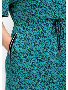 Sheego Jerseykleid Große Größen mit Alloverdruck und sportiven Details