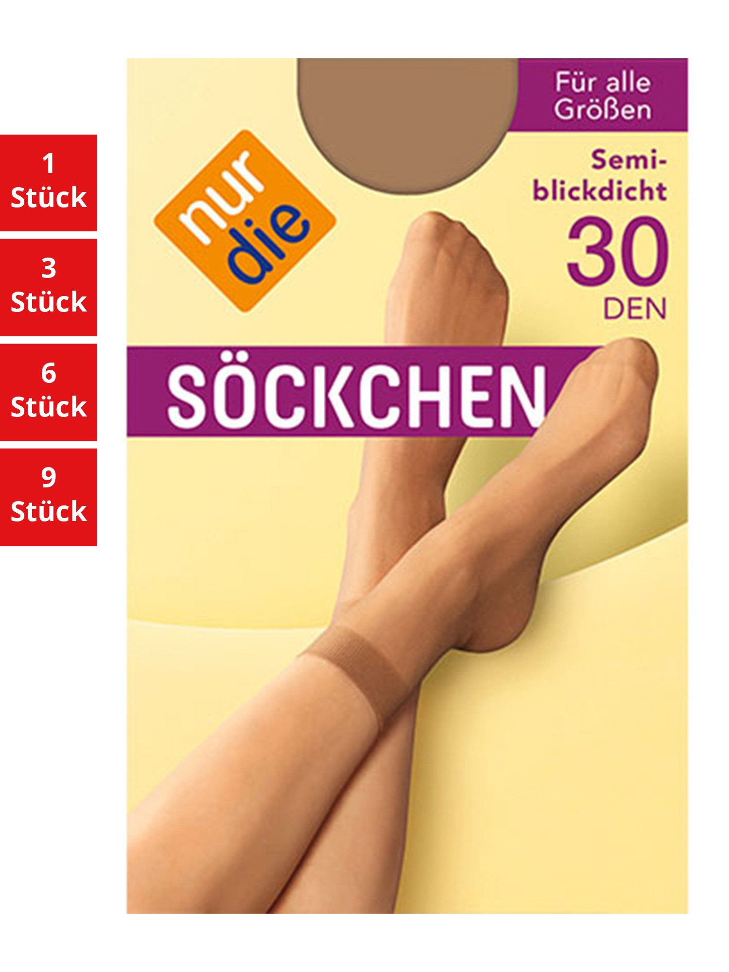 Nur Die Підслідники Söckchen 30 DEN Damen (1er/3er/6er/9er Pack, 1-Paar) sneaker-socken strumpf strümpfe