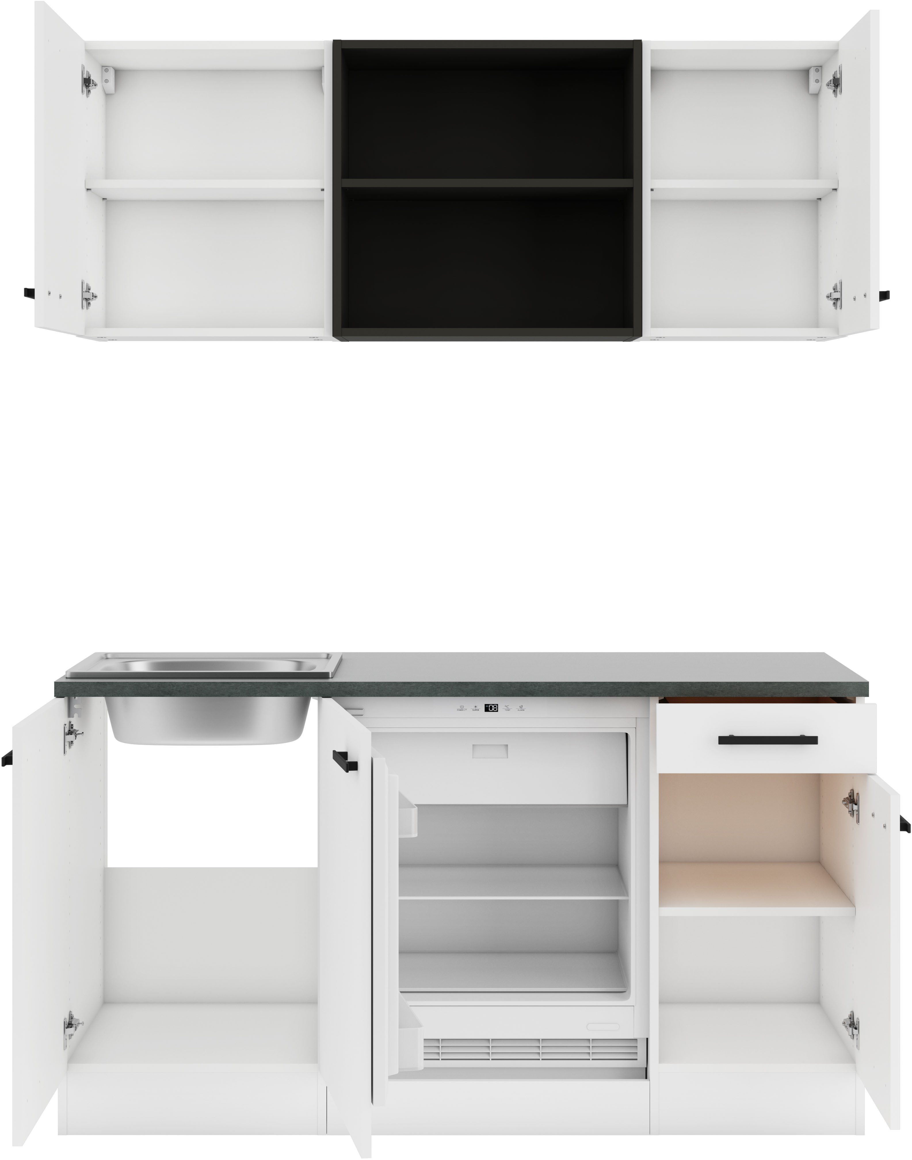 OPTIFIT Pantryküche Palma, Breite 150 cm, wahlweise mit Unterbaukühlschrank oder Kochfeld