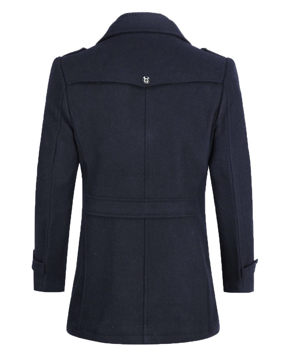 Allthemen Kurzmantel mit Doppelkragen Herren Wintermantel warmer Doppelkragenmantel Winter