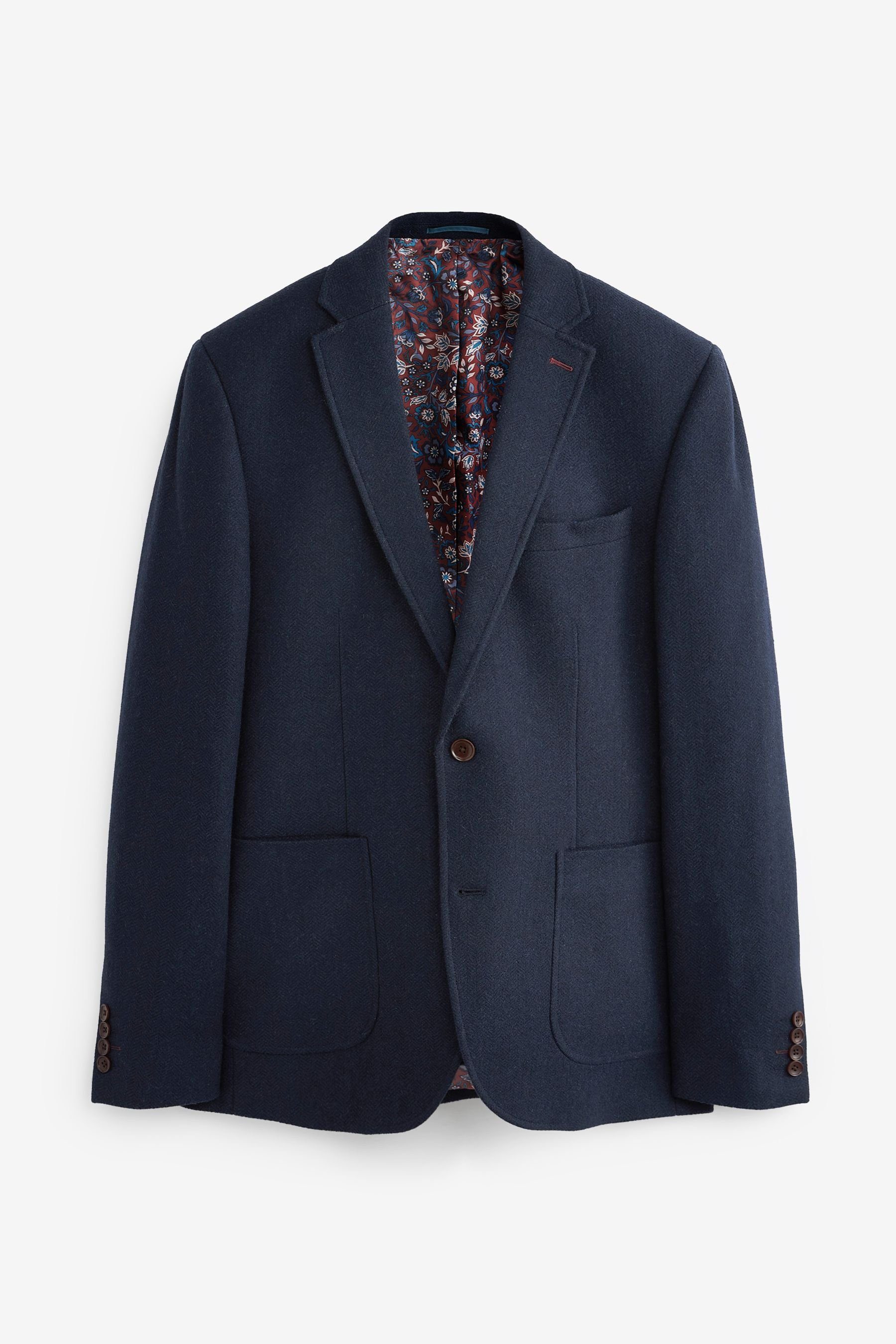 Sakko Nova Fides Slim Fit Wollblazer mit Fischgrätmuster