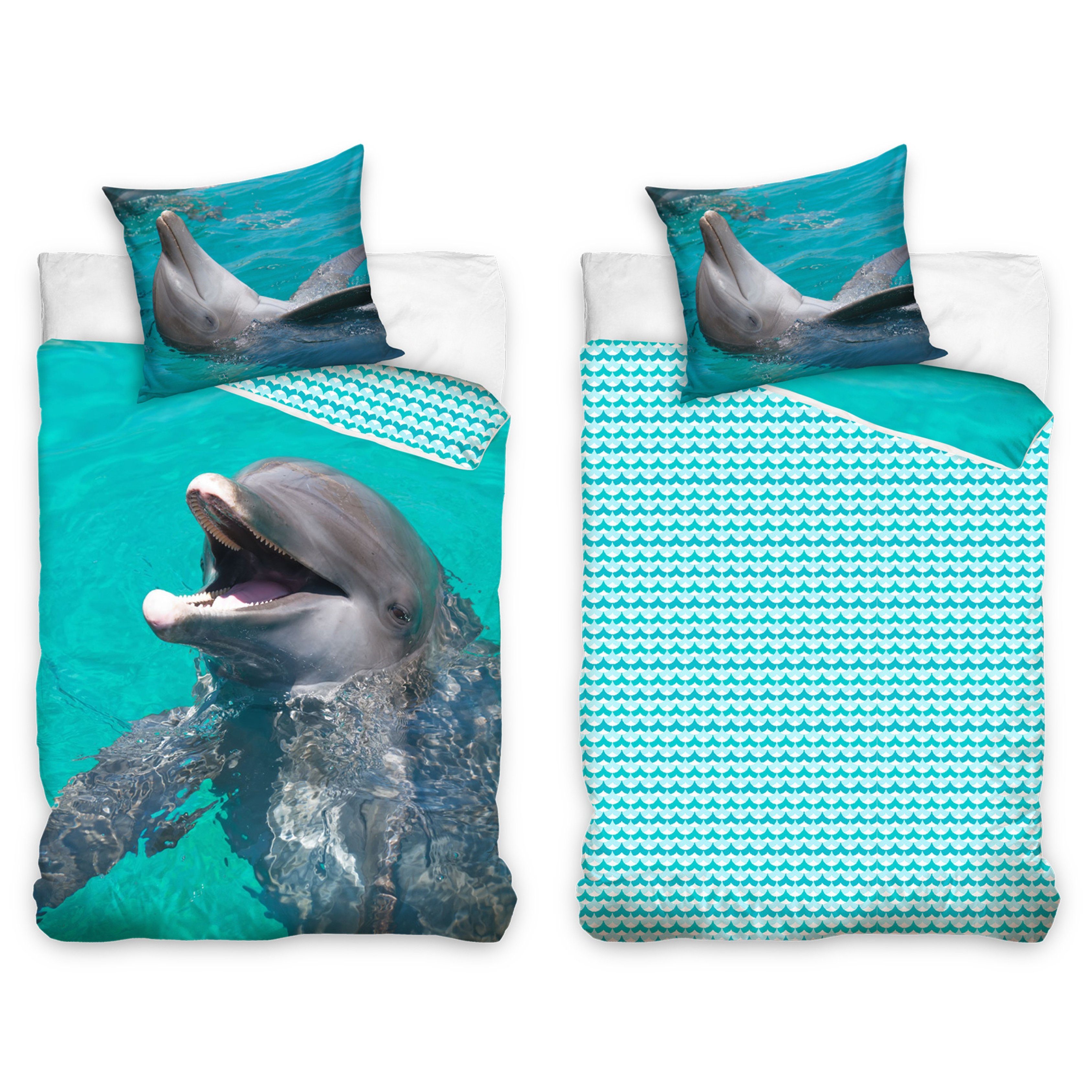 MTOnlinehandel Bettwäsche Delfin 135x200 + 80x80 cm, 100 % Baumwolle, Renfo günstig online kaufen