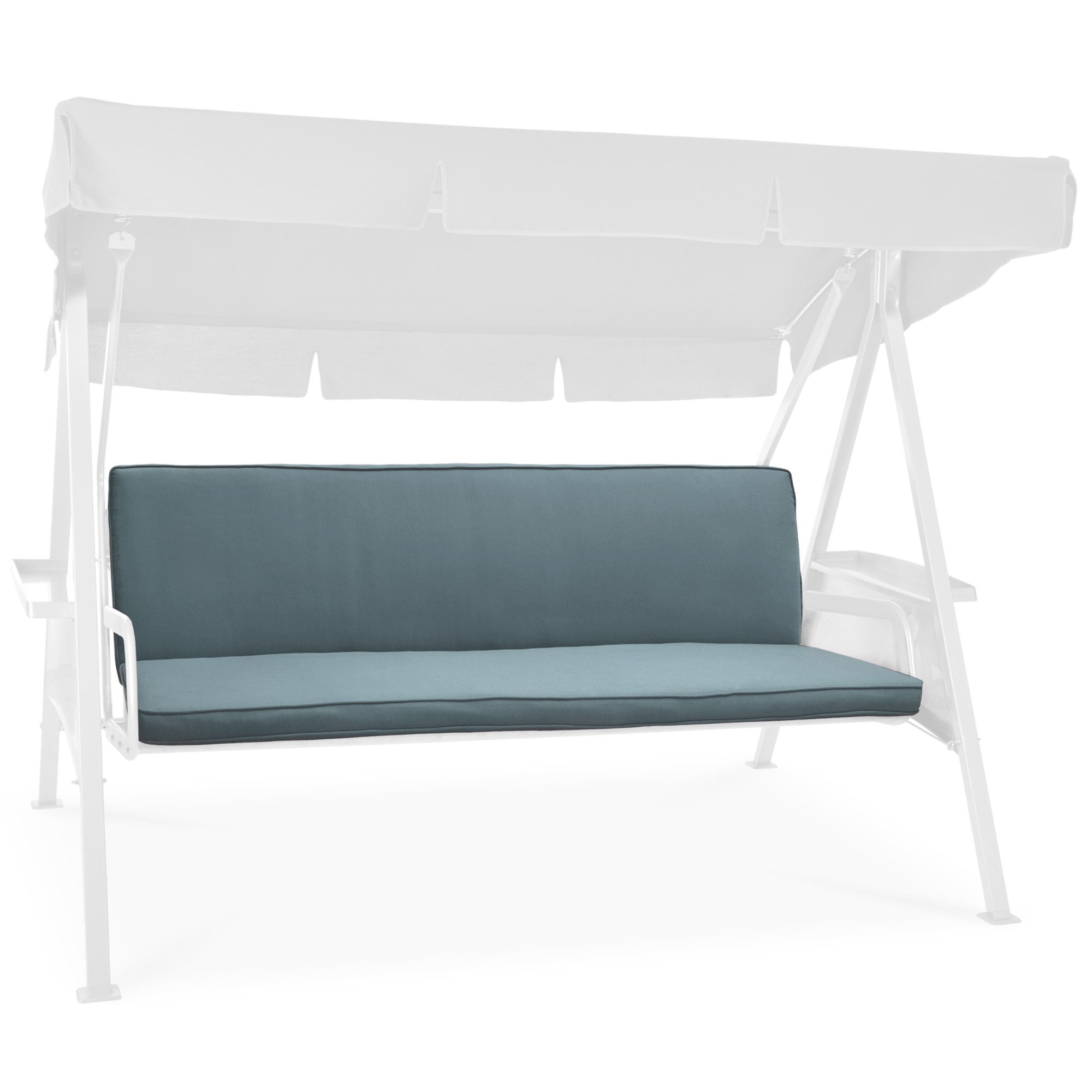 Beautissu Sitzauflage Hollywoodschaukelauflage 3 Sitz 2er Set Loft HS, 180x50cm, Taubenblau, Waschbare Outdoor Auflage für Hollywoodschaukel mit Reißverschluss