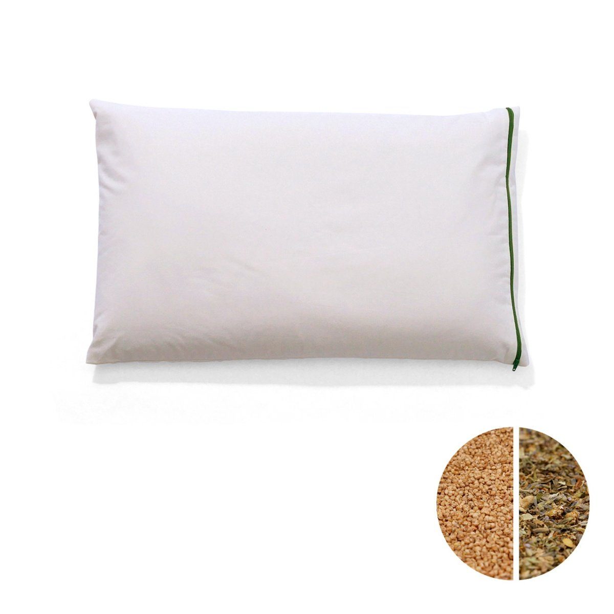 mudis Naturfaserkopfkissen, Füllung: Bio Hirseschalen und 6 Kräutermischung, Bezug: Baumwolle (Bio), Seitenschläfer, Rückenschläfer, Bauchschläfer, Füllung variabel