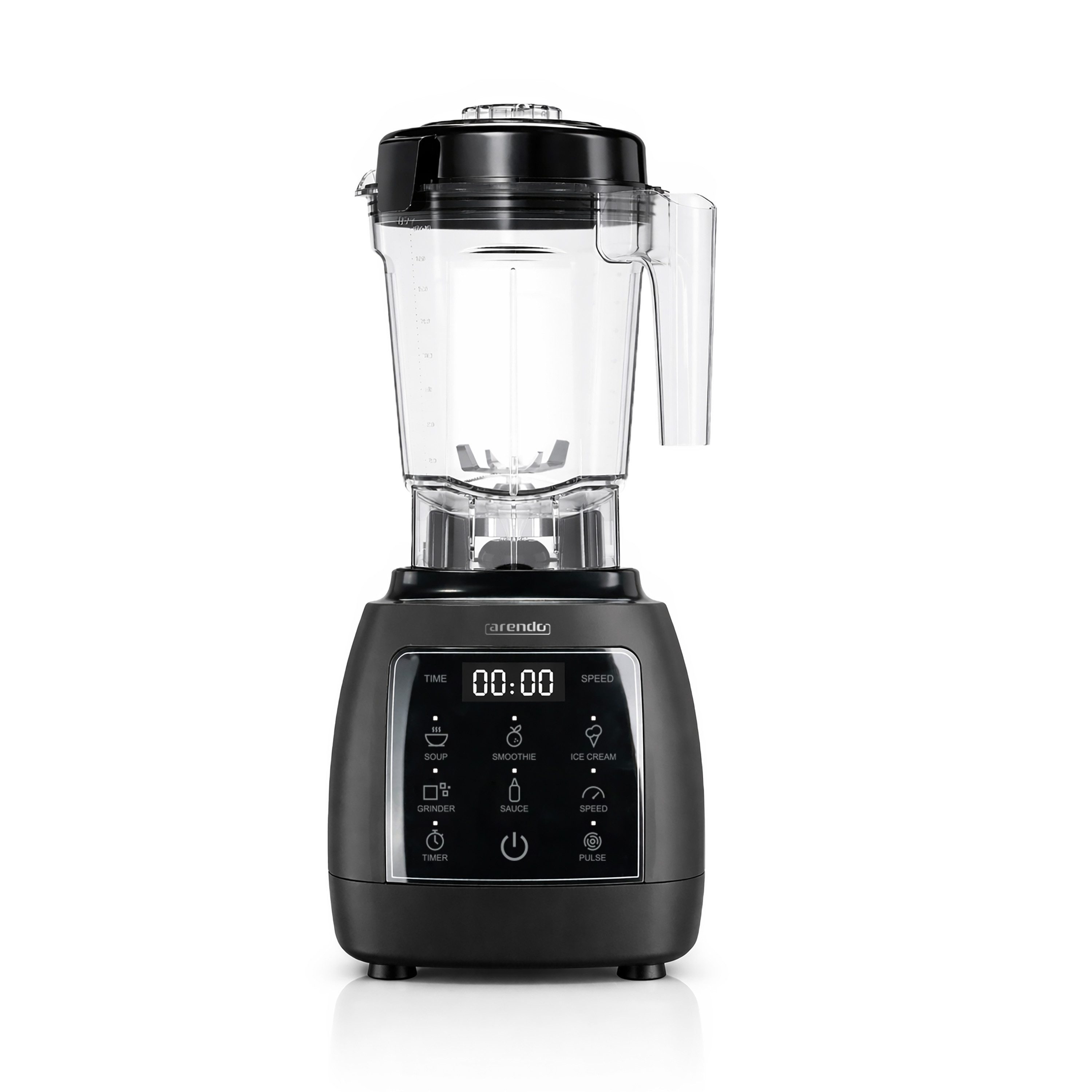 Arendo Standmixer Hochleistungsmixer 2000W, Touchpanel, max. 24.000 U/min, 2L Behälter, 2000 W, Mixer mit Pulsfunktion, 5 Programme, Timer, Mixer mit Display