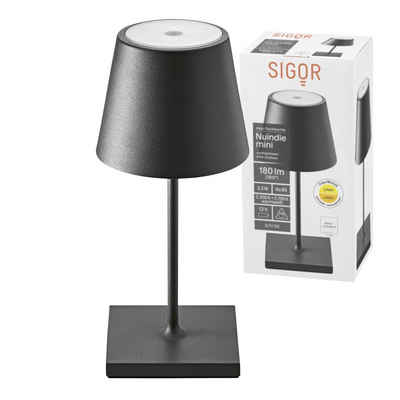 SIGOR LED Tischleuchte Tischleuchte NUINDIE Mini Nachtschwarz, Dimmbar, 1 LED Platine, 2700