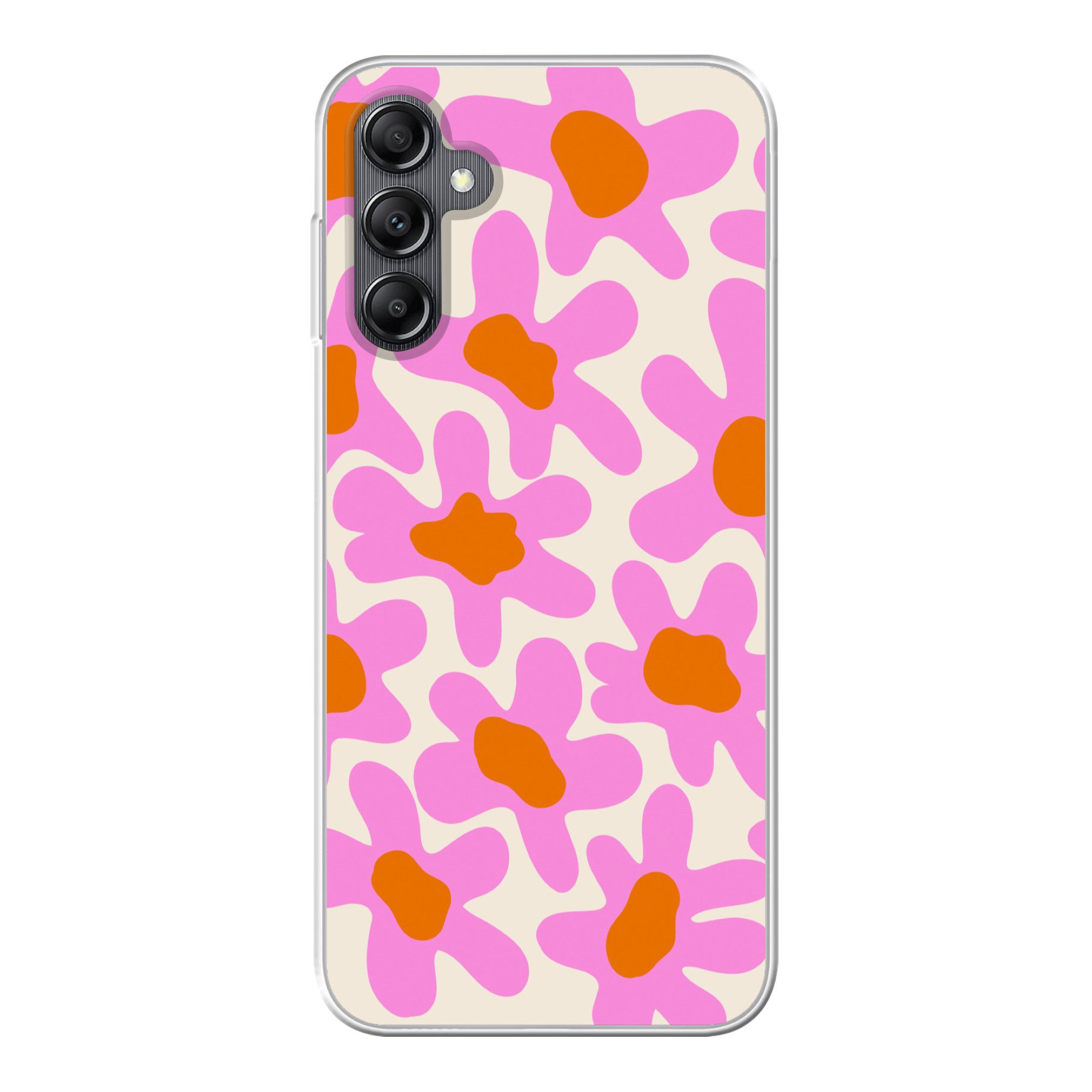 MuchoWow Handyhülle für Samsung Galaxy A14 5G Blume - Rosa - Muster, Smartphone-Bumper, Print, Handy Schutzhülle Dünn