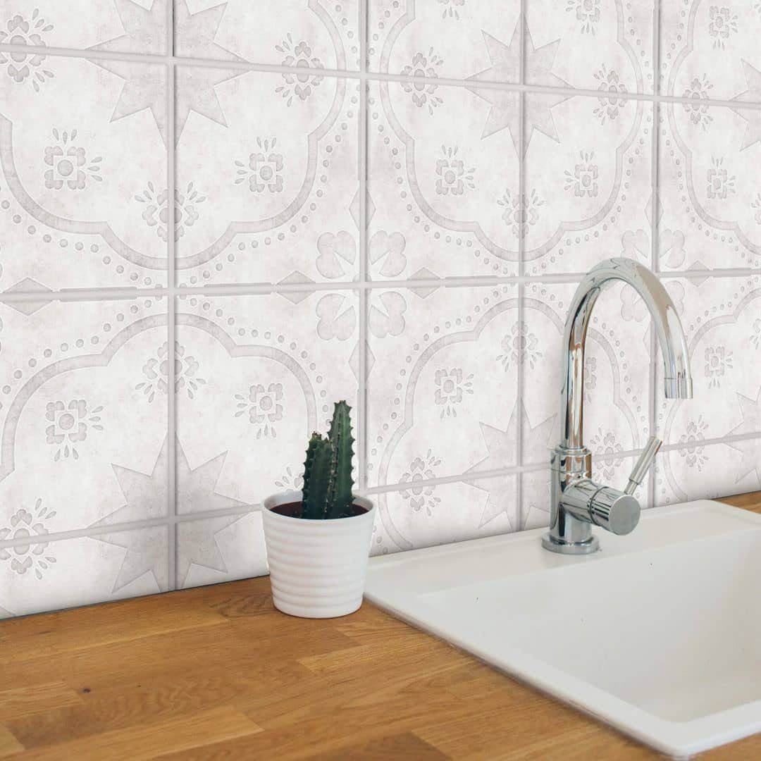 K&L Wall Art Fliesenaufkleber Sterne mit Beton-Optik, retro, grau, selbstklebend, 12er Set