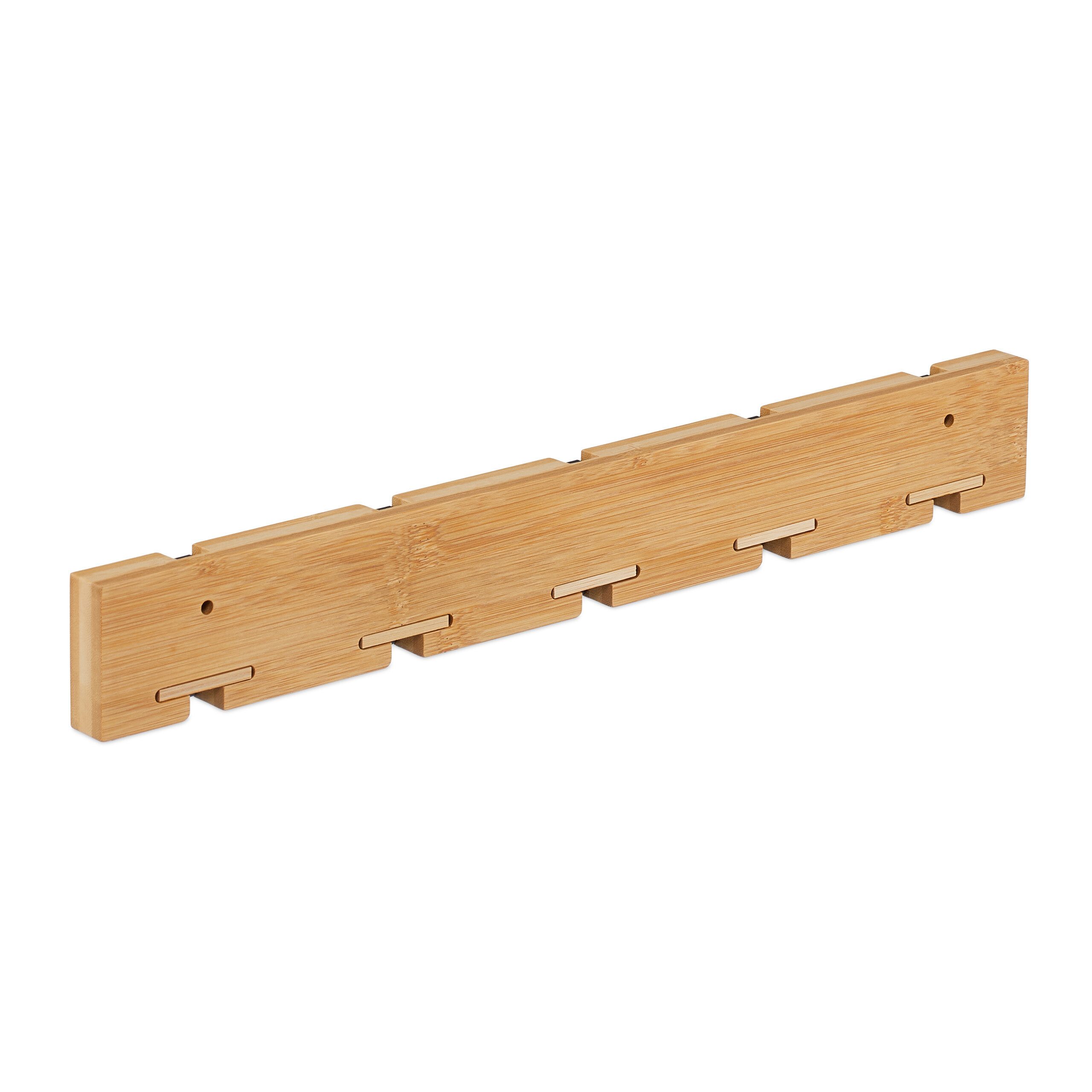 relaxdays Wandgarderobe Garderobenleiste mit klappbaren Haken (1 St), 5 Haken – Bild 5 von 5