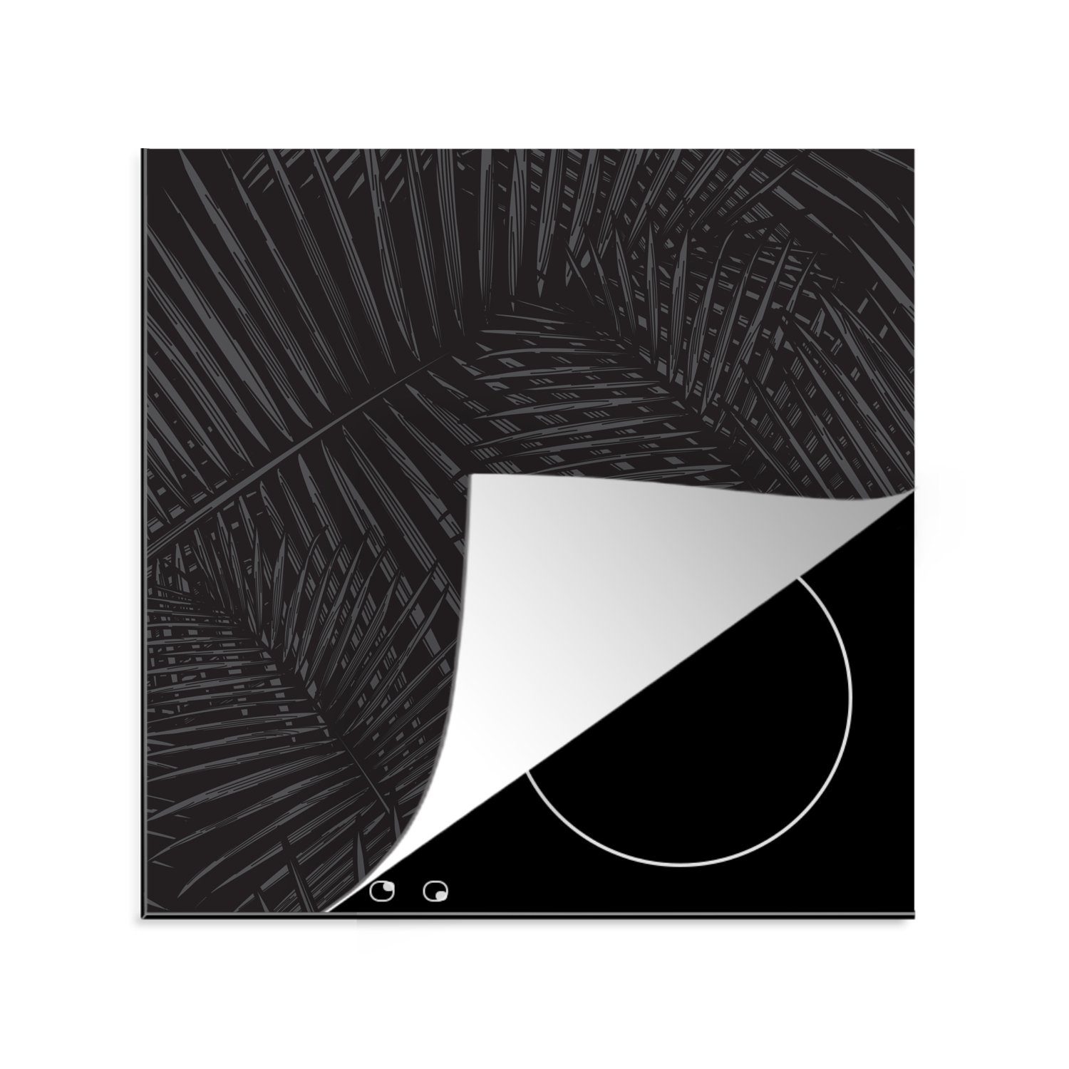 MuchoWow Herdblende-/Abdeckplatte Modern - Pflanzen - Tropisch, Vinyl, (1 tlg), 78x78 cm, Ceranfeldabdeckung, Arbeitsplatte für küche | Herdabdeckplatten