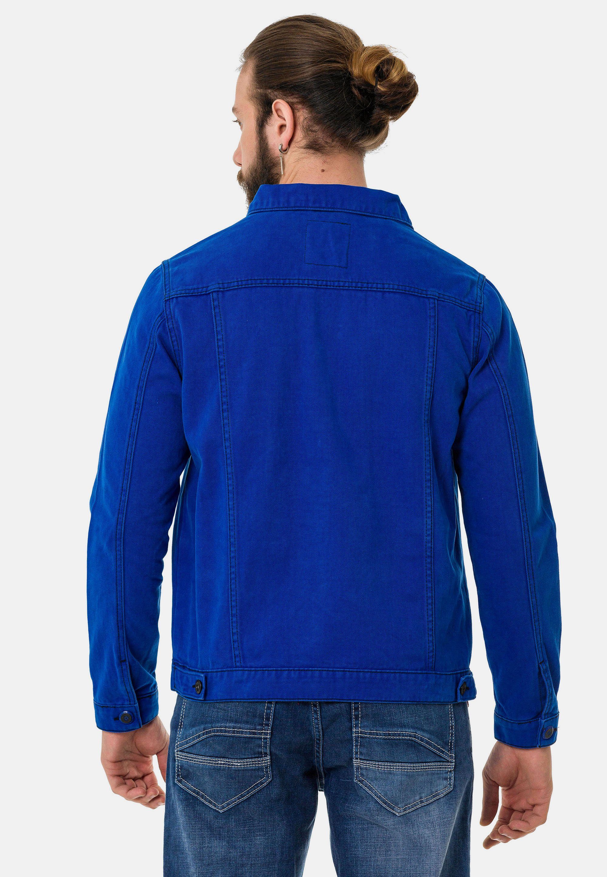 Brusttaschen aufgesetzten Cipo mit Baxx blau & Jeansjacke