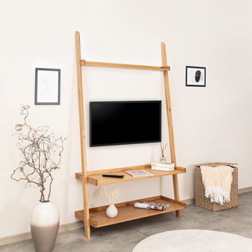 Terra Home Standregal Leiterregal Holmen 110 x 191 cm, Braun Holz, Skandi, Modern, 1-tlg., 3 Ablagen, TV Regal