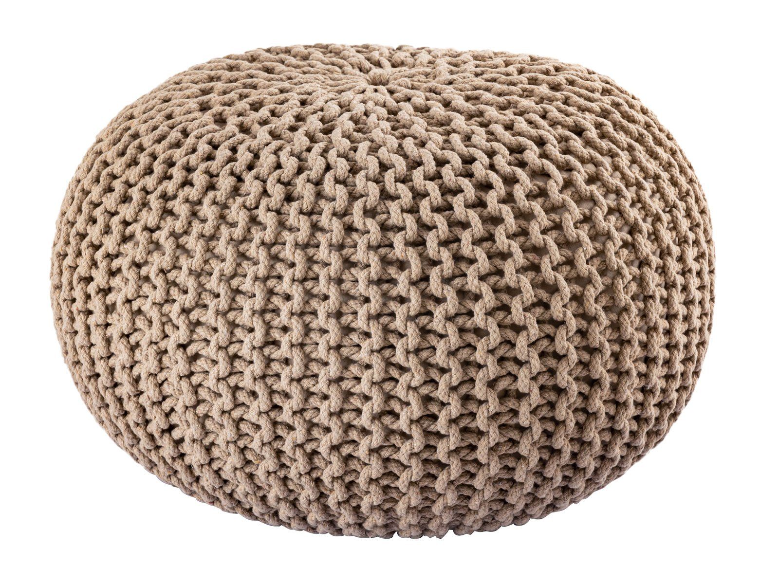 Pouf Pouf Sitzhocker Strick Jute Velour Strickhocker Bodenkissen nachhaltig