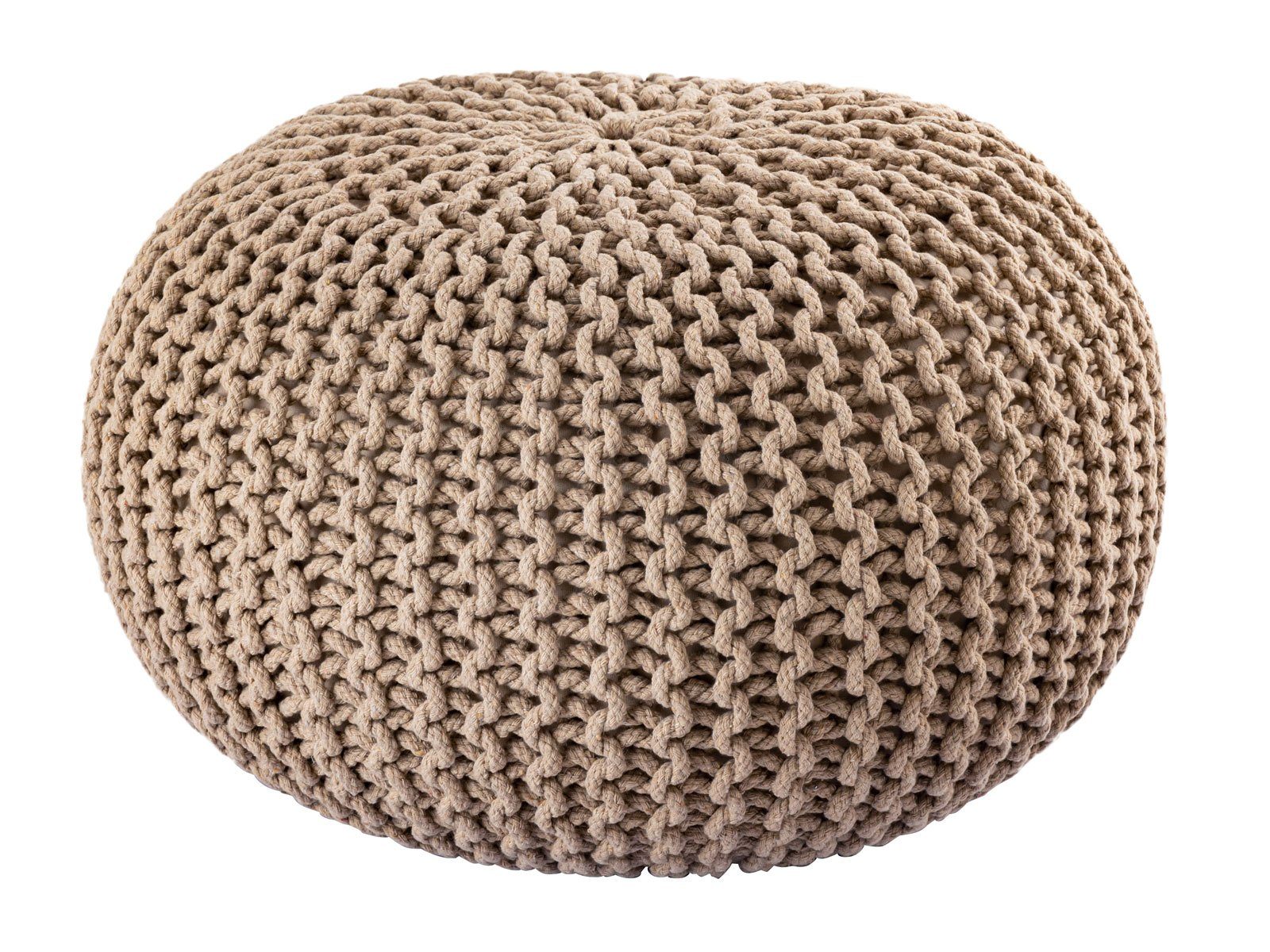 Sitzpouf Pouf Strickhocker cm cm beige Ø Casamia 45 Pouf Strick Bodenkissen 30 H