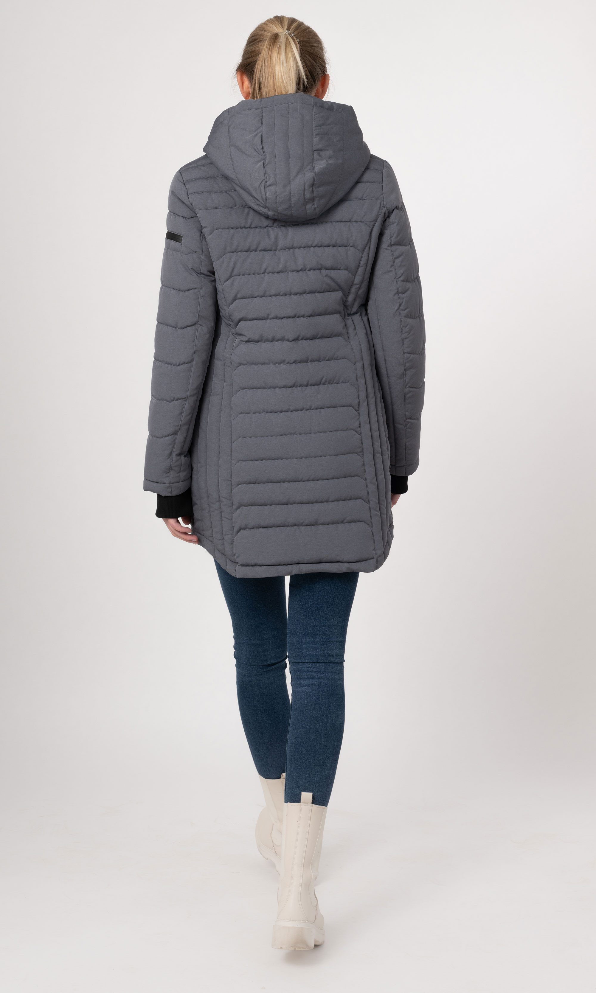 SUBLEVEL Steppjacke Damen Mantel mit Kapuze lange Winter Jacke Langer Parka S-5XL Stehkragen, Kapuze, flauschig, kuschelig, warm, Outdoor, Mantel – Bild 5 von 5