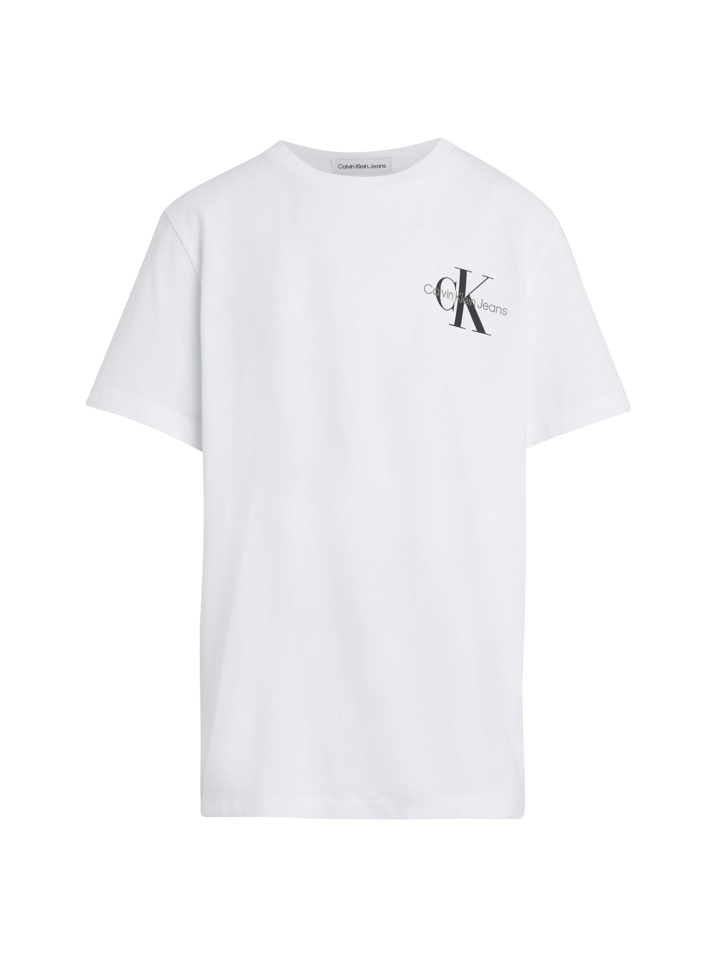 Klein Calvin T-Shirt MONOGRAM Bright TOP Jeans CHEST White