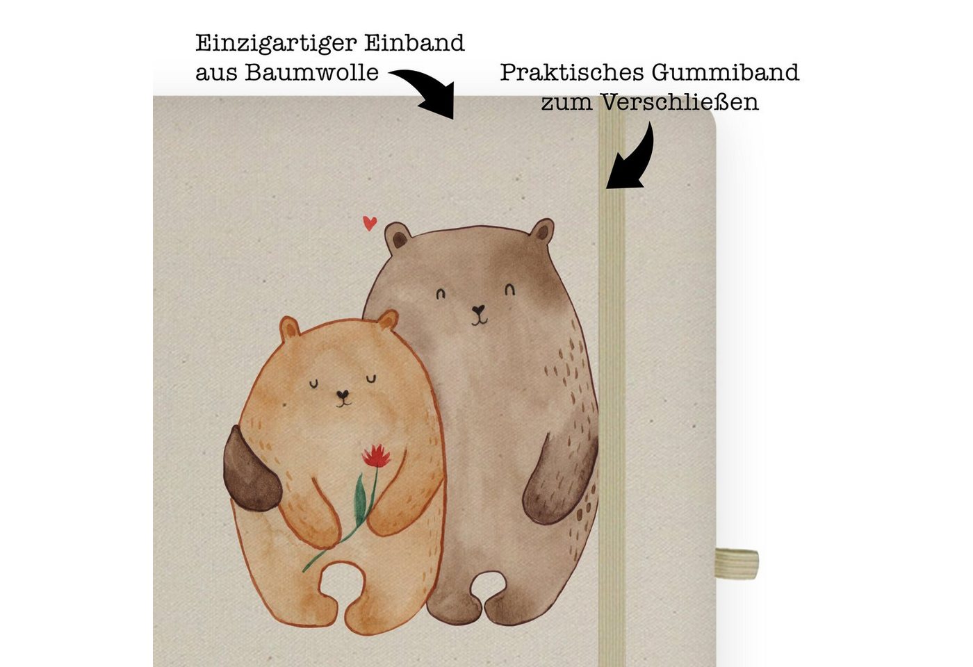 Thumbnail - Mr. & Mrs. Panda Notizbuch Bären Liebe - Transparent - Geschenk, verliebt, Jahrestag, Schreibbuc Mr. & Mrs. Panda, Bezau...