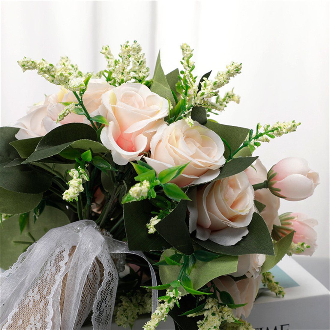 Hochzeit Simulation, Hand Kunstblumenstrauß Requisiten, Bouquet Braut Weiß Blume Simulation DÖRÖY