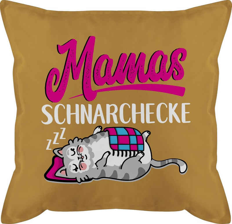 Shirtracer Dekokissen Mamas Schnarchecke Katze - weiß/fuchsia, Muttertagsgeschenk