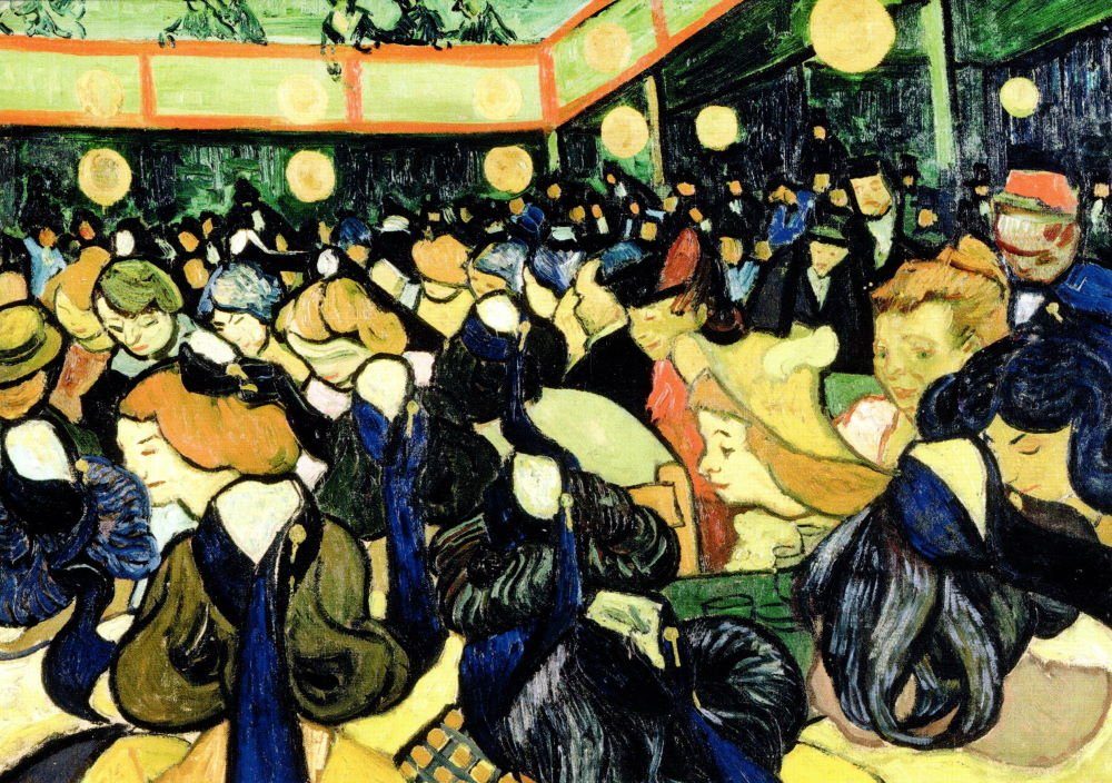 Postkarte Kunstkarte Vincent van Gogh "Die Tanzhalle in Arles"