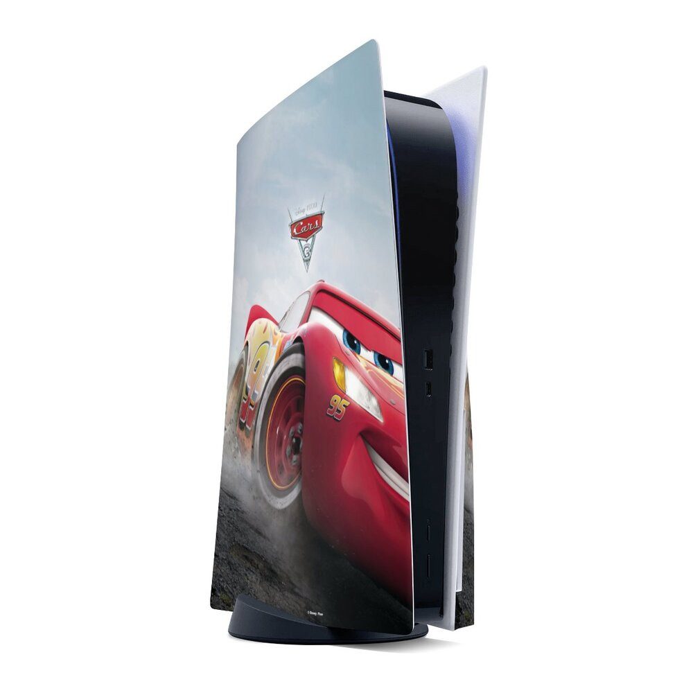 DeinDesign Konsolen-Cover Lightning Mcqueen 95 Offizielles Lizenzprodukt Cars, Sony Playstation 5 Disc Edition Skin Aufkleber Sticker Folie