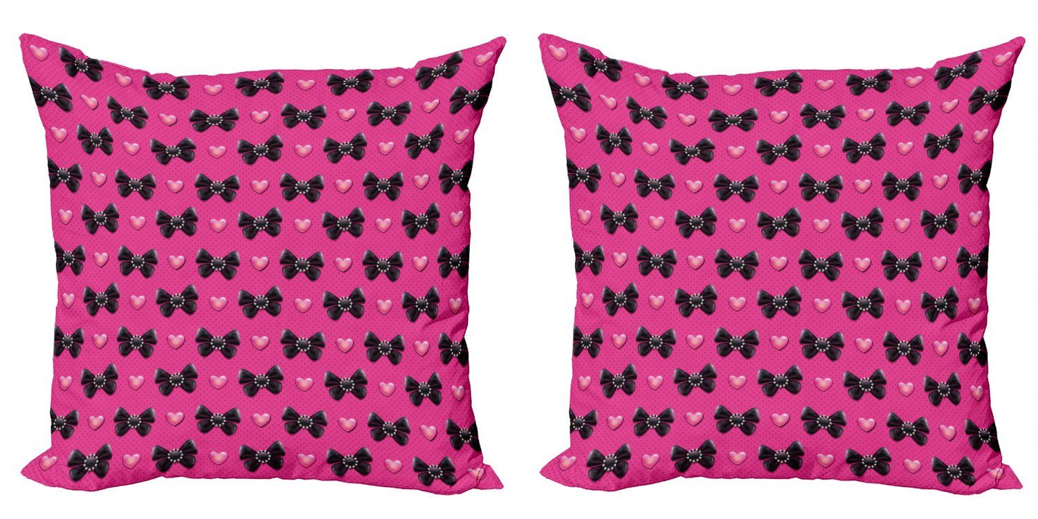 Doppelseitiger Kissenbezüge Abakuhaus Ties Bow Modern (2 Digitaldruck, Stück), Pearls Accent Herzen mit