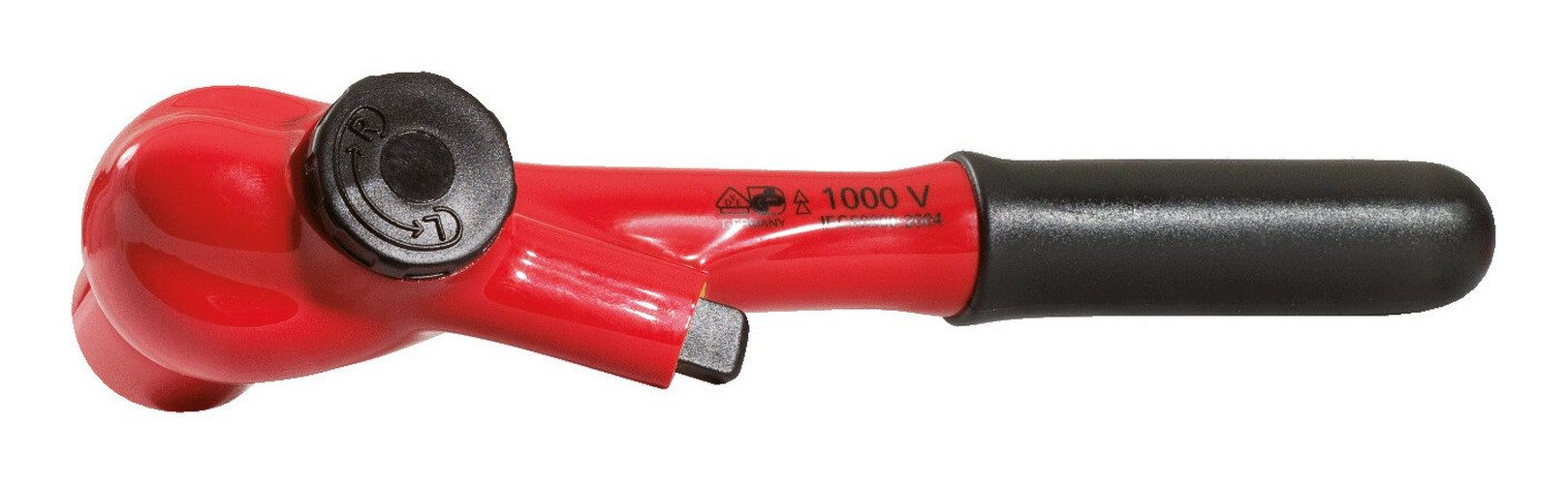 KS Tools Umschaltknarre, 3/8" mit Schutzisolierung mit Verriegelungsmechanik, 32 Zahn