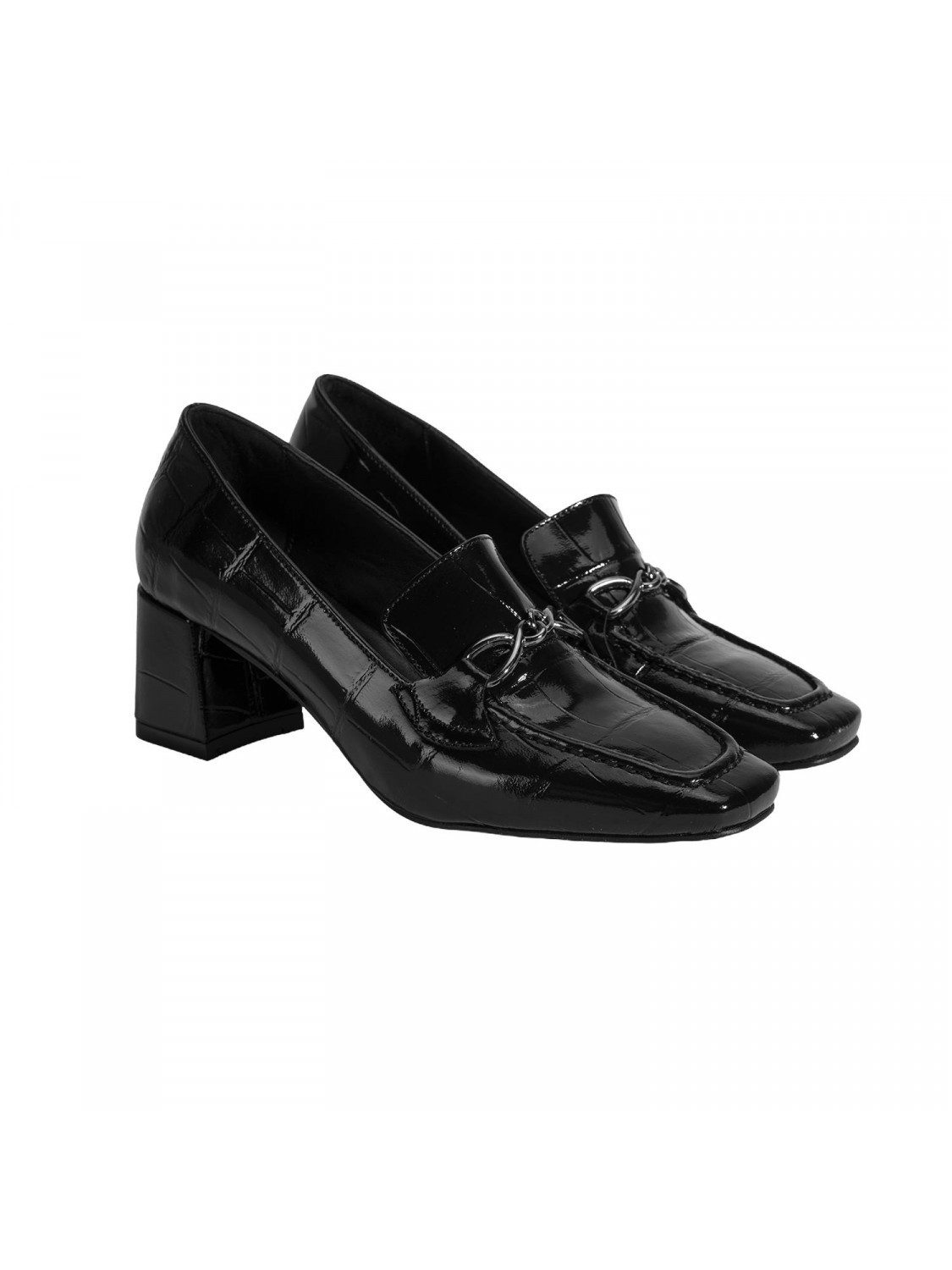 Desa Damen-Slipper – Obermaterial aus Leder, Animal-Print, Blockabsatz, at Loafer