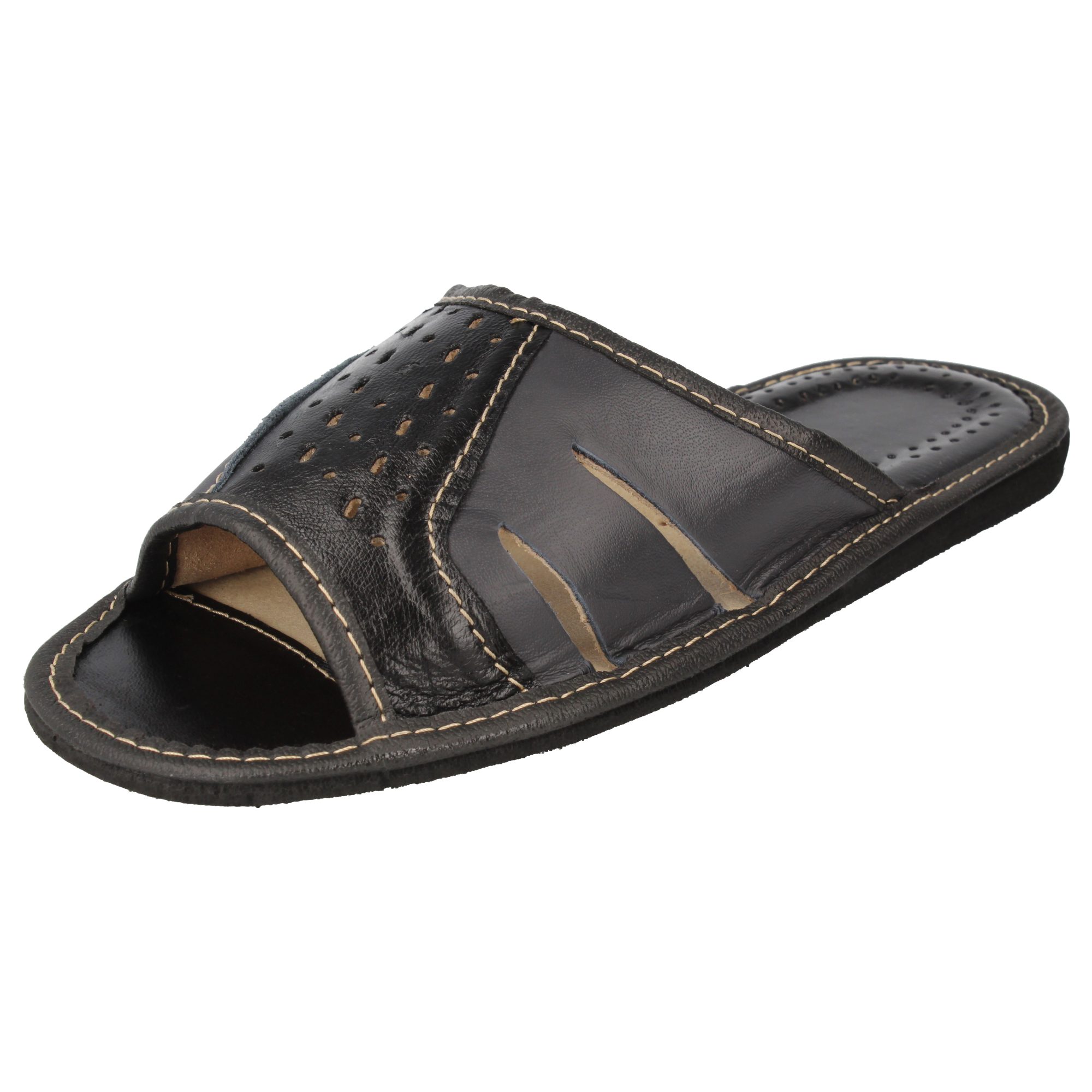 filsko Rimini Elegante Leder Pantoletten für Herren Hausschuh