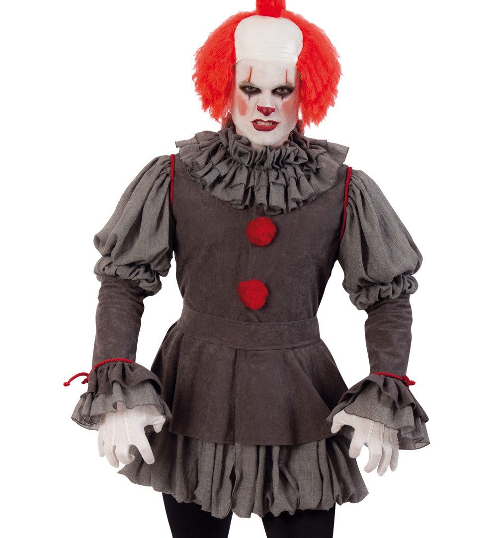 Fries Clown-Kostüm Creepy Horror Clown Oberteil Kostüm mit Rüschen Hochwertig Halloween