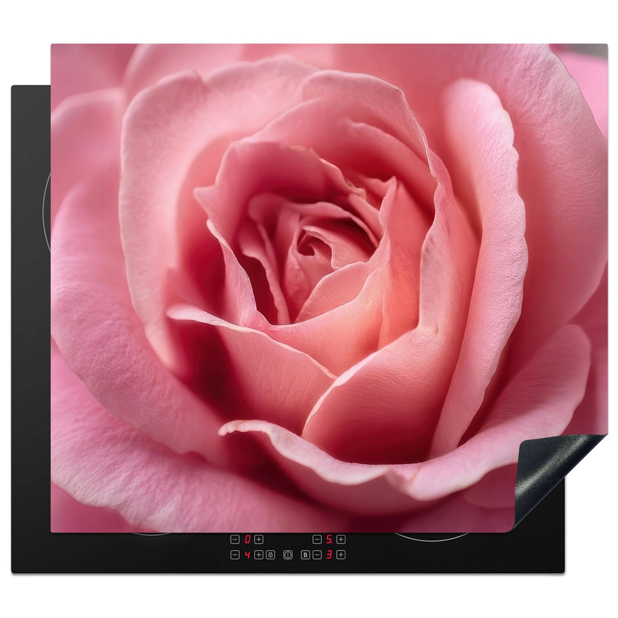 MuchoWow Herd-Abdeckplatte Rosa - Rose - Romantisch, Vinyl, (1 tlg), Cerankochfeld Abdeckung, Herd Abdeckplatten Vinyl, 58.3x51.3 cm