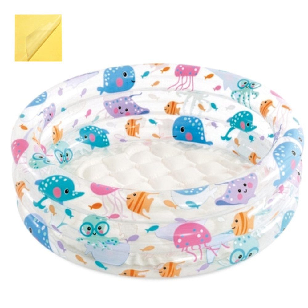 Intex Planschbecken Aufblasbares Kinderbecken Baby-Pool, (Spar-Set, 1-tlg., Meerestiere), blitzschnell eine sichere und erfrischende Spielzone