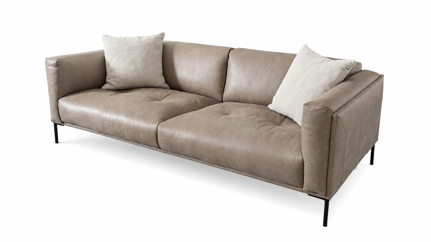 Natur24 Sofa 2,5-Sitzer Sofa Bern Plus 230x105x74 cm S-Leder handgeschliffen Beige