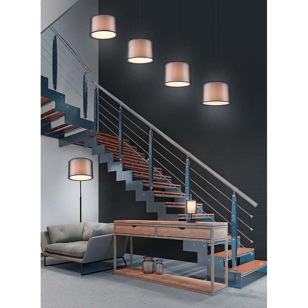 etc-shop LED Tischlampe weiß Nachttischleuchte Organza Tischleuchte, schwarz Tischleuchte