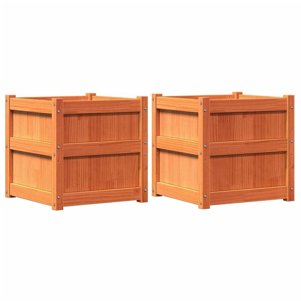 vidaXL Blumentopf Pflanzkübel 2 Stk. Wachsbraun günstig online kaufen