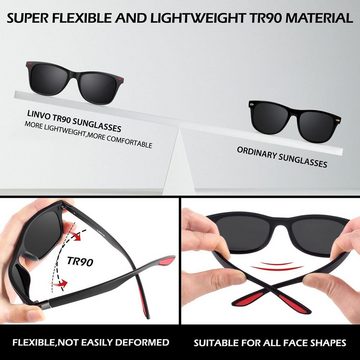 XDeer Retrosonnenbrille Polarisierte Sonnenbrillen für Männer und Frauen, modische Vintage-Sonnenbrille, quadratische Retro-Sonnenbrille, Fahren Angeln Golf HD UV400-Spiegelbrillen Polarisiert Stoßfeste TAC-Linse Ultraleichter TR90-Rahmen