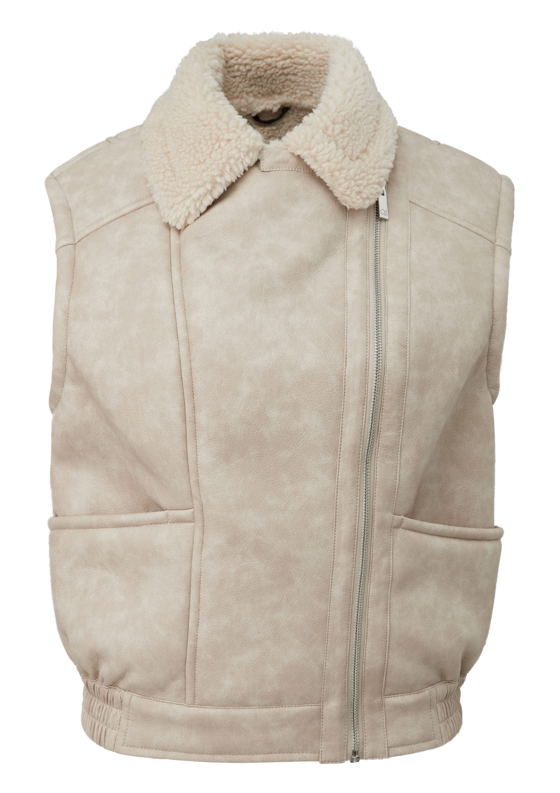 QS Outdoorjacke Outdoor-Weste Weste in Lammfelloptik günstig online kaufen