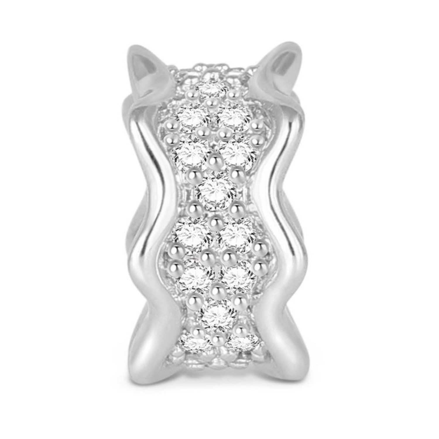 Gnoce Bead Gnoce Charm Pavé Zwischenelement EMC019 Silber
