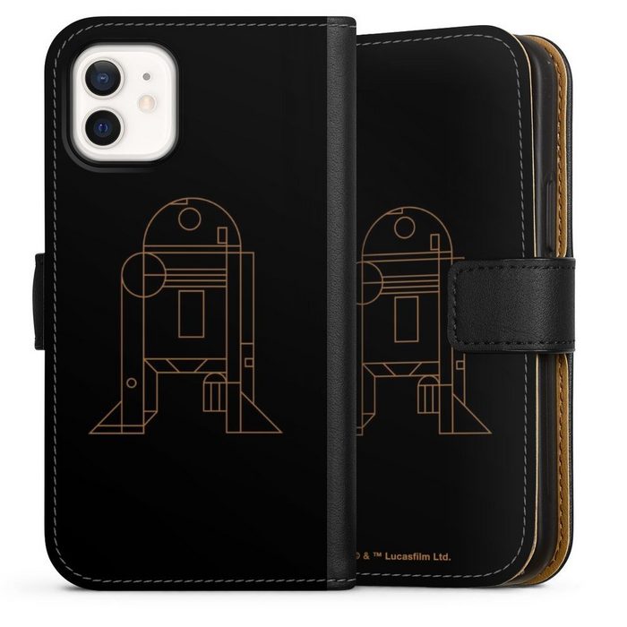 DeinDesign Handyhülle Star Wars R2D2 Fanartikel R2D2 Line Art Apple iPhone 12 mini Hülle Handy Flip Case Wallet Cover