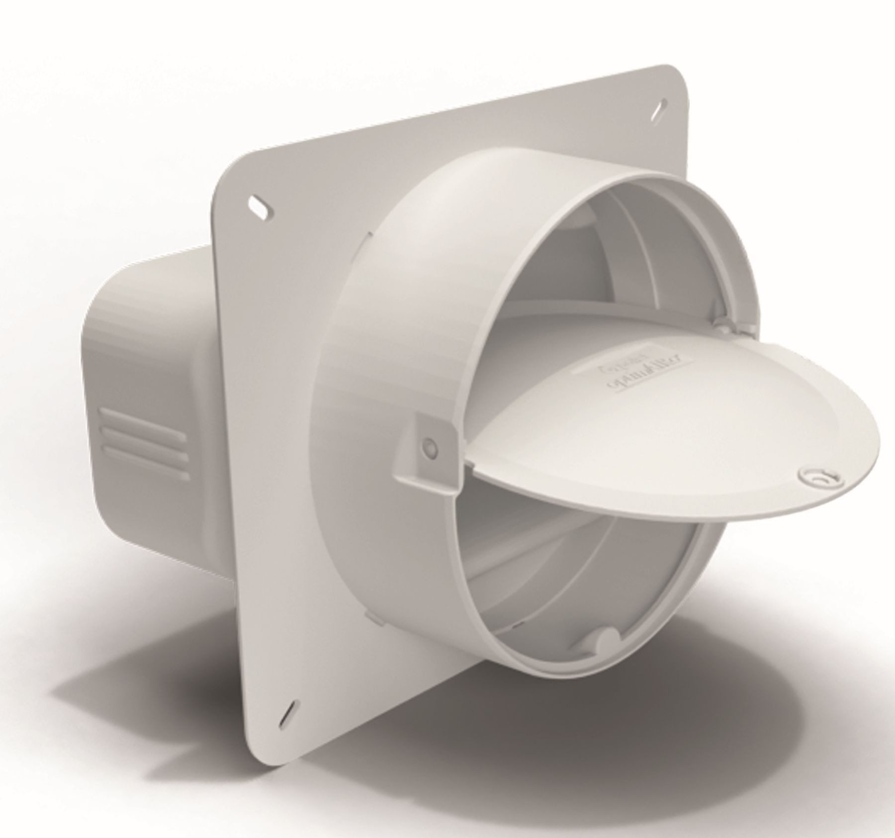 Wallair Montagezubehör Dunstabzugshaube Flachkanal 175x80mm auf Ø 150mm Maueranschluss-Stutzen Rückstauklappe