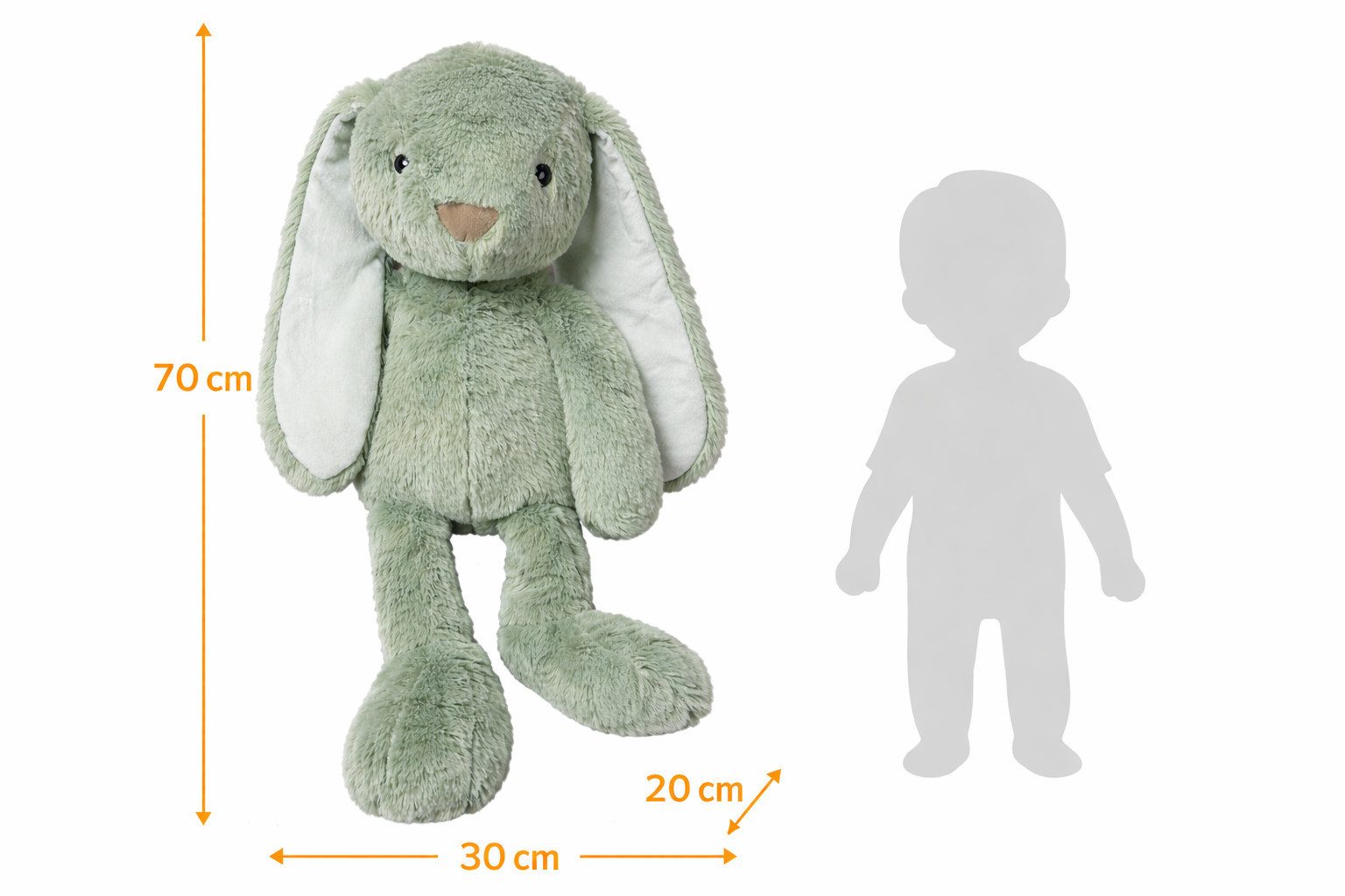 soma Kuscheltier Kuscheltier Hase XXL 70 cm Plüschtier mit langen Schlappohren weich (Set, 1-St., Geschenk-Set), Extra großes Kuscheltier mit flauschigem Plüsch und langen Ohren