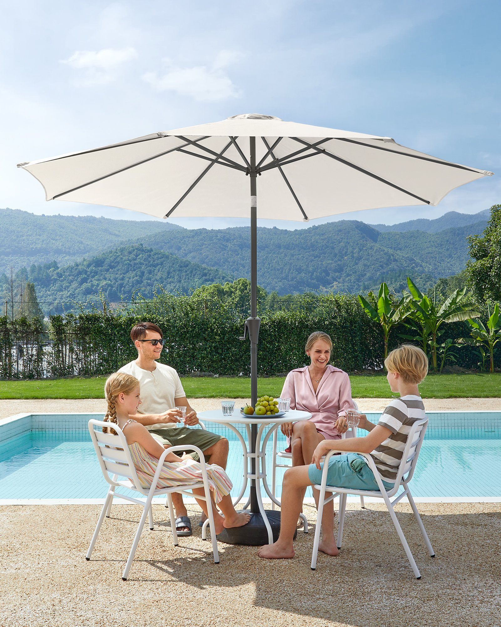SONGMICS Sonnenschirm, UPF 50+, mit Kurbel, günstig online kaufen