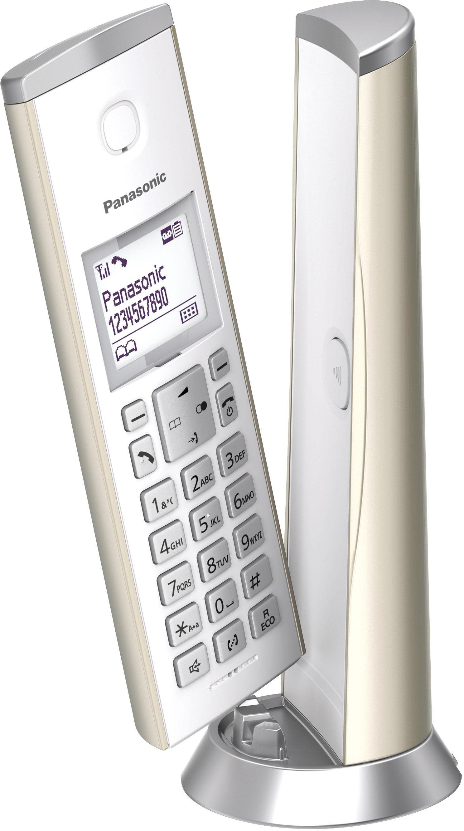 Panasonic KX-TGK220 Champagner Schnurloses Wege Navigationstaste) (Mobilteile: 4 1, DECT-Telefon